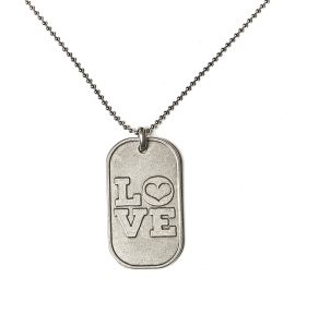 Love - Stainless Dog Tag Necklace
