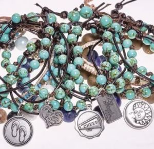 Stainless Charms with Howlite Turquoise 20pc Assortment