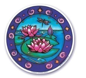Lovely Lotus Pond - Window Sticker